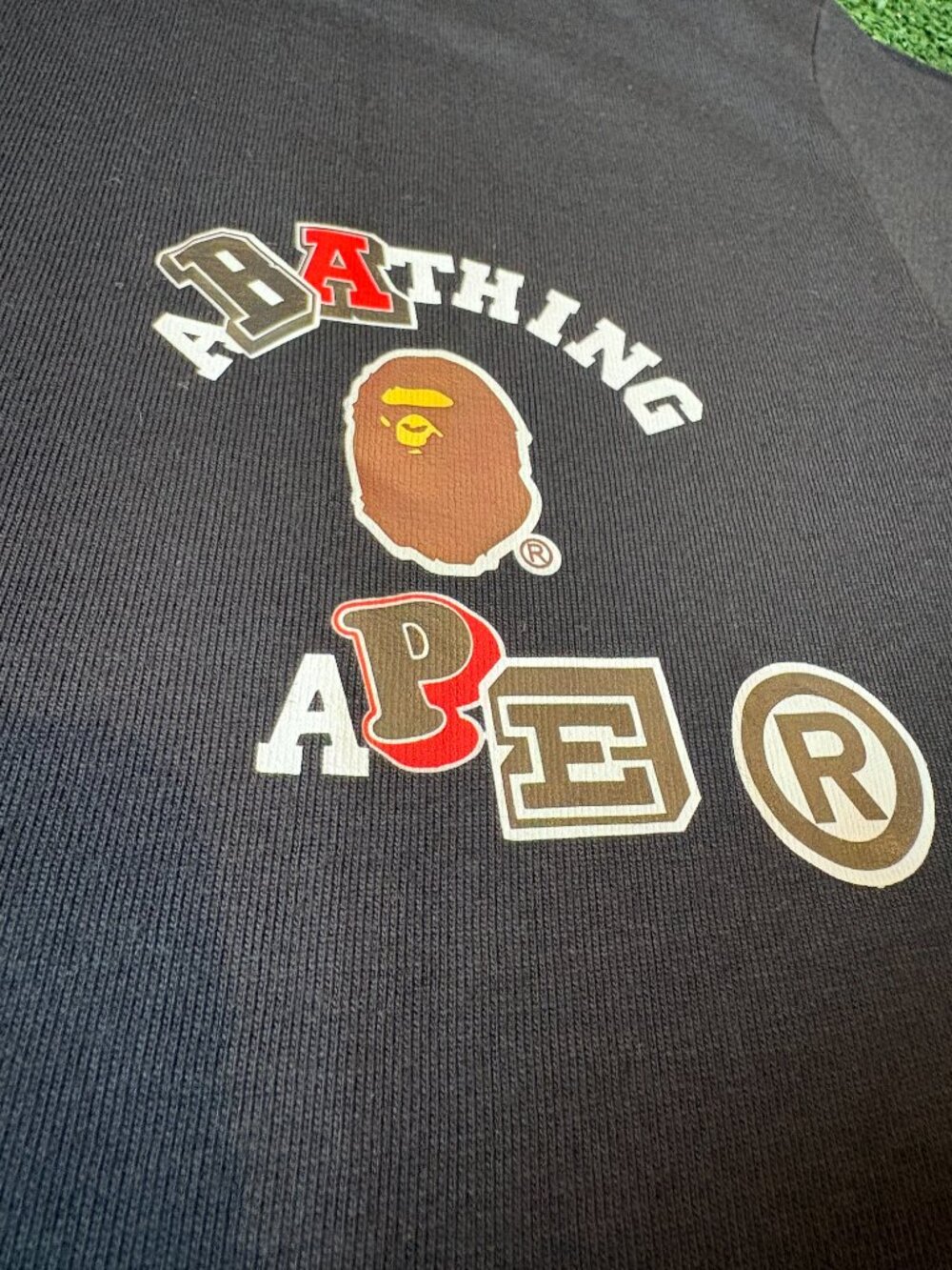 BAPE Varsity Style Logo Tee Black NWT - Picture 3 of 9